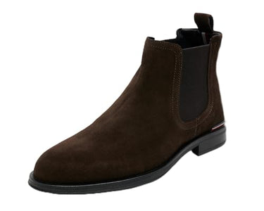 Tommy Hilfiger CORE RWB HILFIGER SUEDE CHELSEA (Men's Ankle Boots, Brown (Dark Coffee), 43 EU on Sale